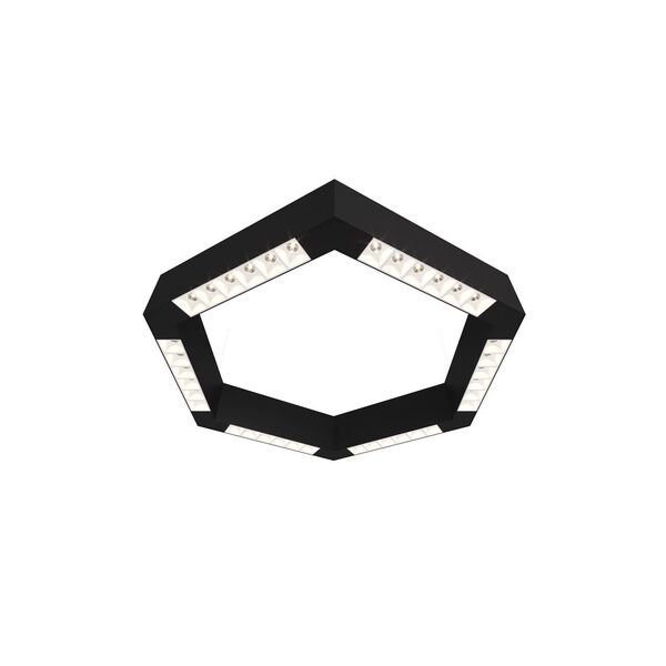 Donolux Led св-к накладной, 36W, 500х433мм, H71,5мм, 2700Lm, 34°, 3000К, IP20, корпус черный, белые модули, черный декор,  блок питания AC/DC 24V в комплекте
