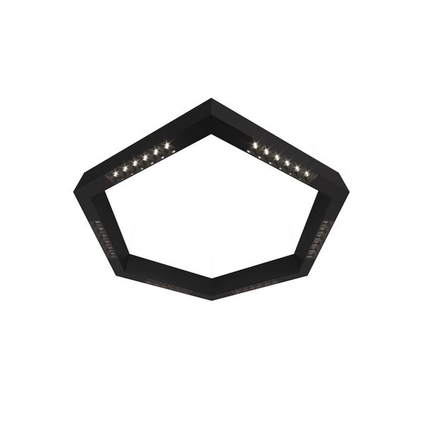 Donolux Led св-к накладной, 36W, 700х606мм, H71,5мм, 2330Lm, 48°, 3000К, IP20, корпус черный, черные модули, черный декор,  блок питания AC/DC 24V в комплекте
