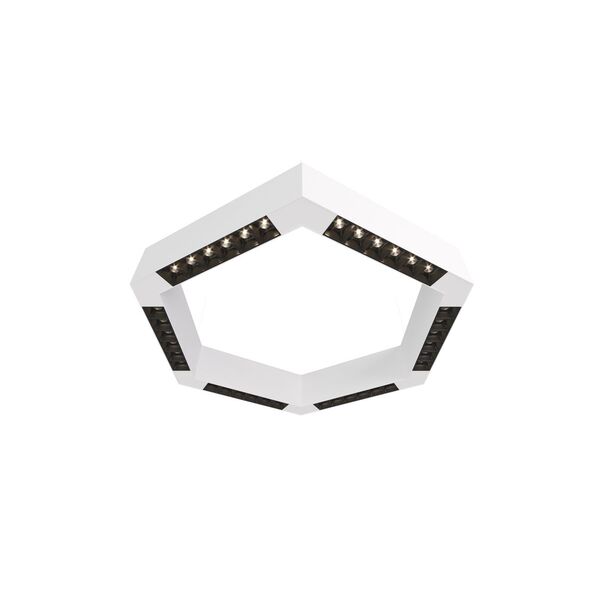 Donolux Led св-к накладной, 36W, 500х433мм, H71,5мм, 2700Lm, 34°, 3000К, IP20, корпус белый, черные модули, белый декор,  блок питания AC/DC 24V в комплекте