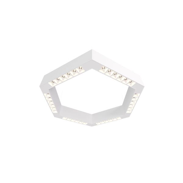 Donolux Led св-к накладной, 36W, 500х433мм, H71,5мм, 2700Lm, 34°, 3000К, IP20, корпус белый, белые модули, белый декор,  блок питания AC/DC 24V в комплекте
