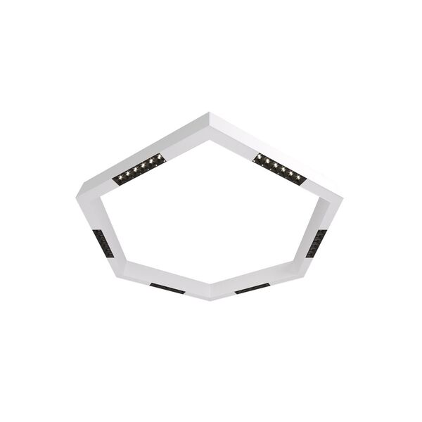 Donolux Led св-к накладной, 36W, 900х780мм, H71,5мм, 2200Lm, 34°, 3000К, IP20, корпус белый, черные модули, белый декор,  блок питания AC/DC 24V в комплекте
