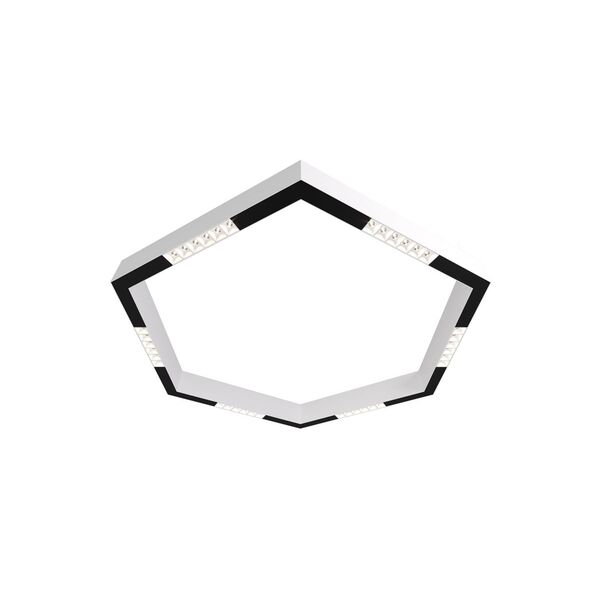 Donolux Led св-к накладной, 36W, 900х780мм, H71,5мм, 2200Lm, 34°, 3000К, IP20, корпус белый, белые модули, черный декор,  блок питания AC/DC 24V в комплекте