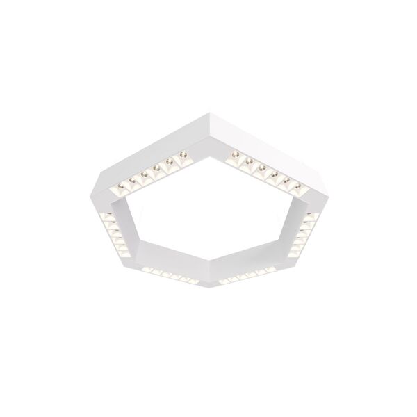 Donolux Led св-к накладной, 36W, 500х433мм, H71,5мм, 2560Lm, 48°, 3000К, IP20, корпус белый, белые модули, белый декор,  блок питания AC/DC 24V в комплекте