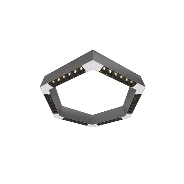 Donolux Led св-к накладной, 36W, 500х433мм, H71,5мм, 2700Lm, 34°, 3000К, IP20, корпус алюминий, черные модули, белый декор,  блок питания AC/DC 24V в комплекте