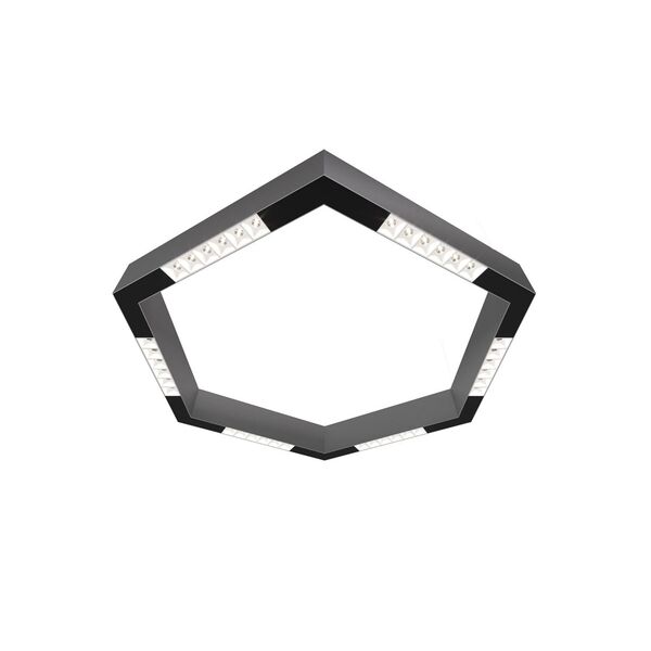 Donolux Led св-к накладной, 36W, 700х606мм, H71,5мм, 2590Lm, 34°, 3000К, IP20, корпус алюминий, белые модули, черный декор,  блок питания AC/DC 24V в комплекте