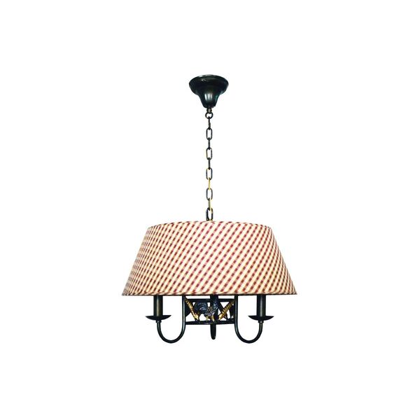 Donolux Classic подвес, [абажур в красно-белую клетку, диам 55 см, выс 39 см, 3xЕ14 40W, арматура ков]