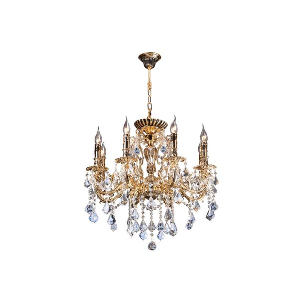 Donolux Classic люстра, [подвески хрусталь, диам 66см, выс 61,5см, 8xE14 60W, арматура состаренное золото]