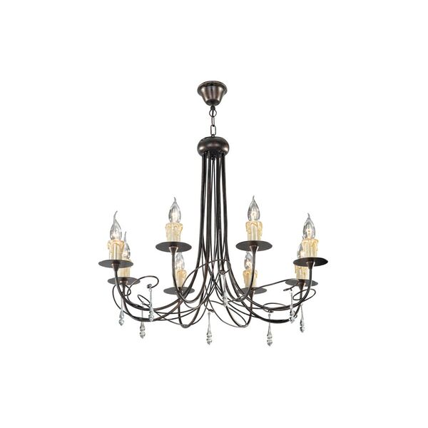 Donolux Classic люстра, [подвески стекло, диам 72 см, выс 48 см, 8хE14 40W, арматура темно-медного цв]