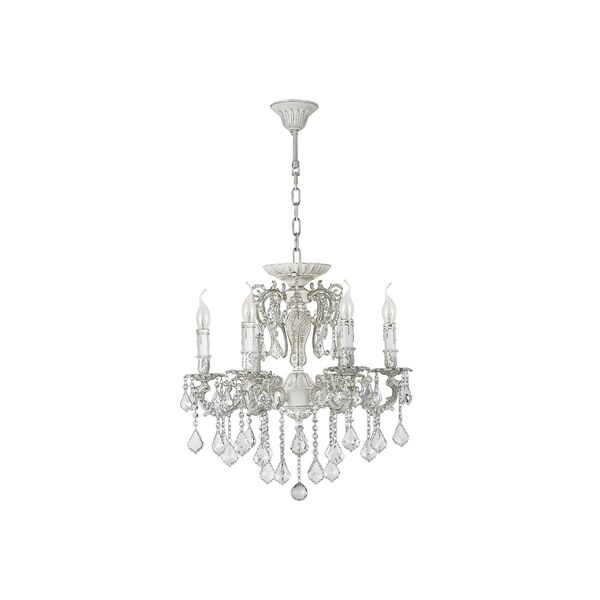 Donolux Classic люстра, [подвески хрусталь, диам 56,5см, выс 57см, 6xE14 60W, арматура белого цвета с позолотой]