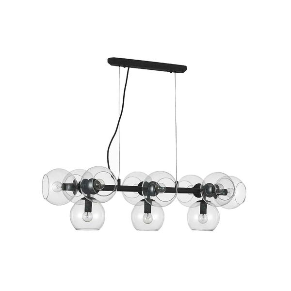 Donolux Modern подвес, [плафоны прозрачное стекло, разм 94x37 см, выс 100 см, 11хE14 40W, арматура черного цвета]