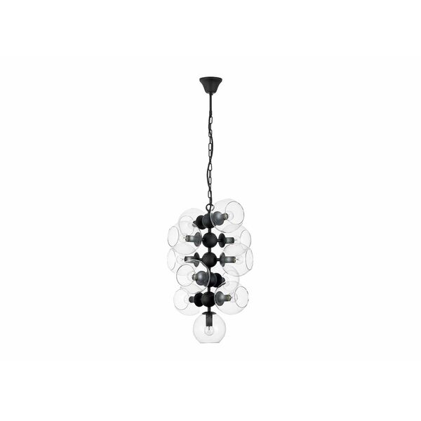 Donolux Modern подвес, [плафоны прозрачное стекло, диам 39 см, выс 65 см, 11хE14 40W, арматура черного цвета]