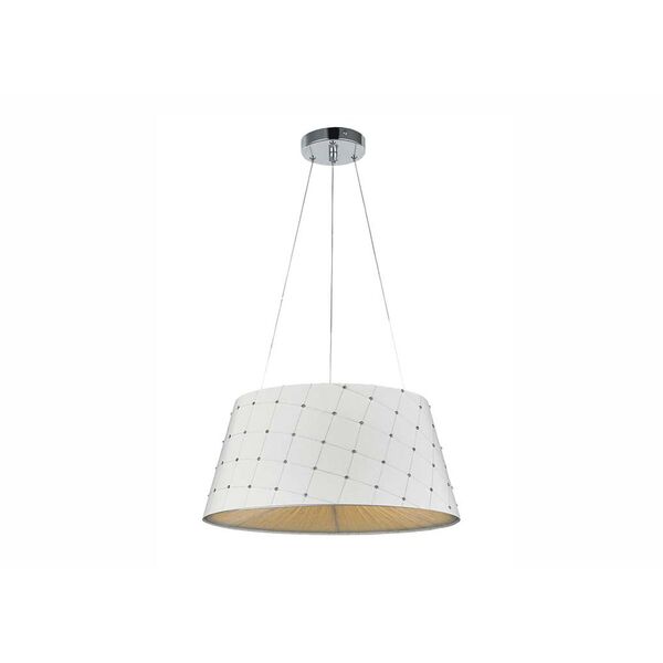 Donolux Modern подвес, [кожаный абажур белого цвета, разм d45х27 см, выс макс 167 см, 2хE27 20W (энер]