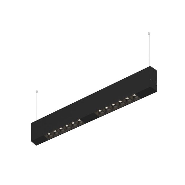 Donolux Led св-к подвесной, 12W, 502х32мм, H71,5мм, 925Lm, 48°, 3000К, IP20, корпус черный, черные модули, черный декор, блок питания AC/DC 24V в комплекте