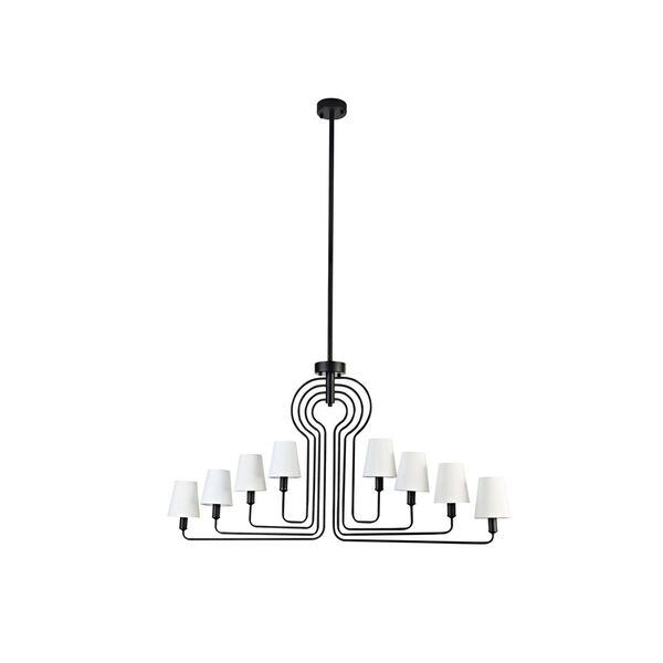Donolux Modern люстра, [абажуры белого цвета, диам 135 см, выс 65-165 см, 8хЕ14 40W, цвет арматуры черный]