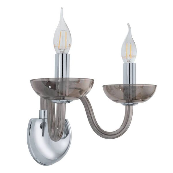 Бра FALCADO, [2х40W (E14), L320, H280, A200, стекло/дымчатый]