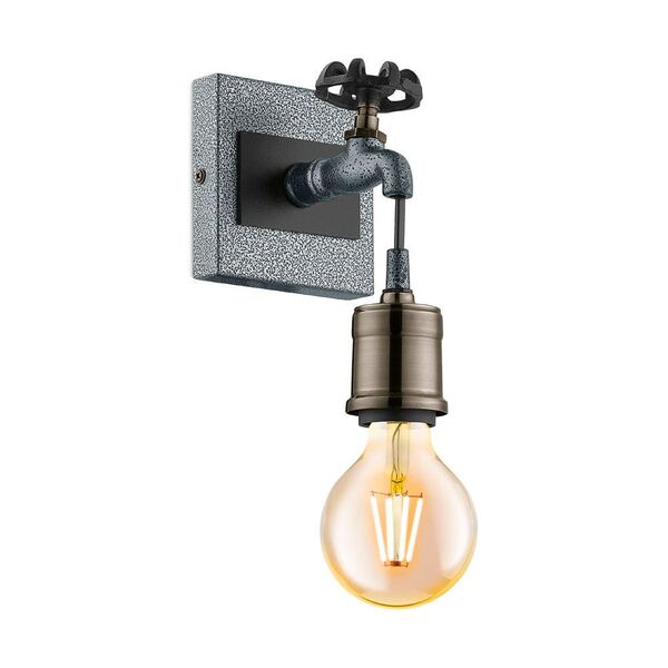 Бра СOLDCLIFF, [1х60W (E27), L110, H175, A155, сталь, cеребряный состаренный, черный/сталь, бронза]