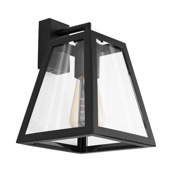 Бра AMESBURY 1, [1х60W (E27), L180, H250, A190, сталь, черный/ стекло, прозрачный]