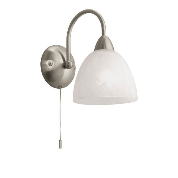 Бра DIONIS, [1X40W (E14), IP20   Лампы E14*1X40W*не включены Сталь / Алебастр стекло]