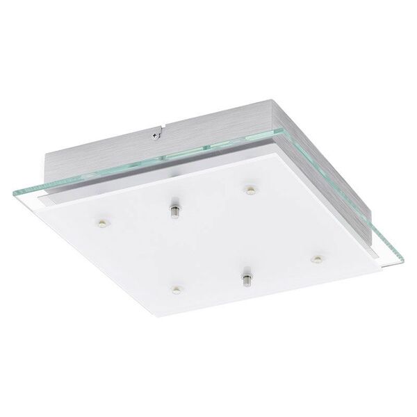 Светодиод. настен.-потол. светильник FRES 2 [4х5,4W (GU10), L290, B290, H70, IP44, сталь, хром/стекло, сатин. стекло, прозрачный, белый]