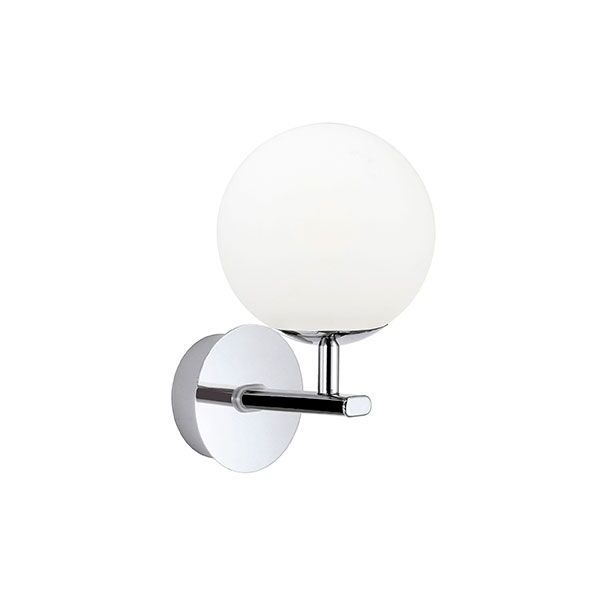 Светодиодное бра PALERMO [1х2,5W (G9), L120, H205, A155, IP44, сталь, хром/опаловое стекло, белый]