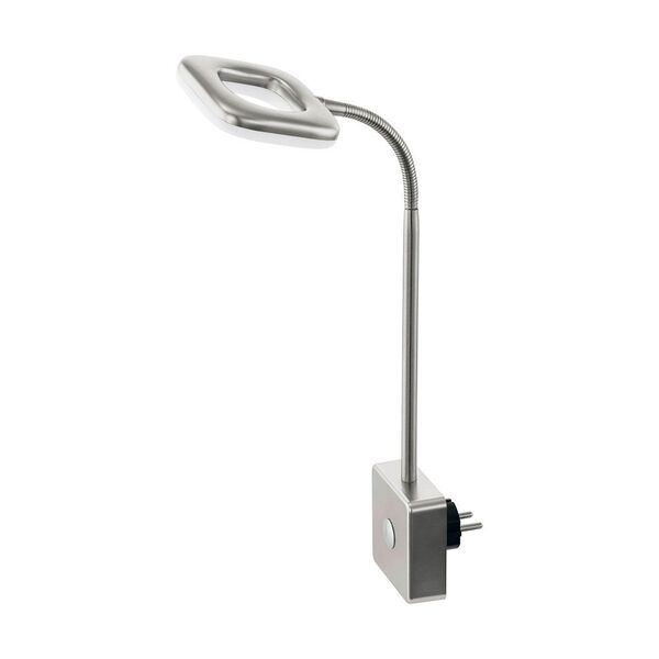 Светодиодное бра в розетку LITAGO [1x4W(LED), L100, H400, пластик, сталь, никель мат./пластик, белый]