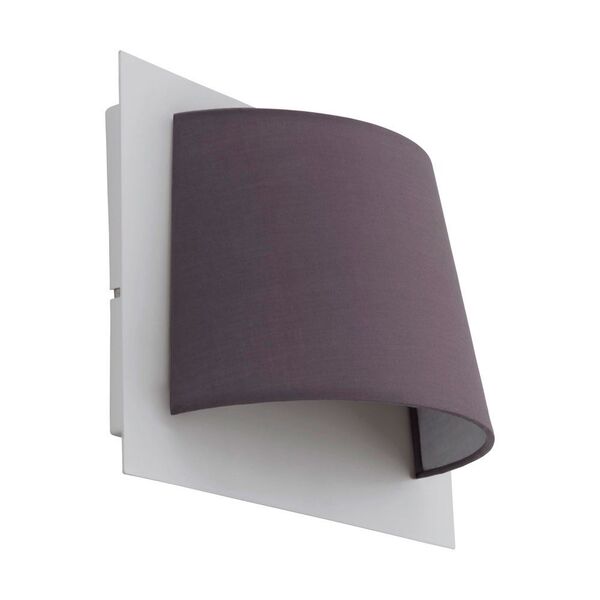 Cветодиод. бра SERRAVALLE, [1х5,4W (LED), L245, H195, A115, 410lm, cталь, белый / текстиль, серый]