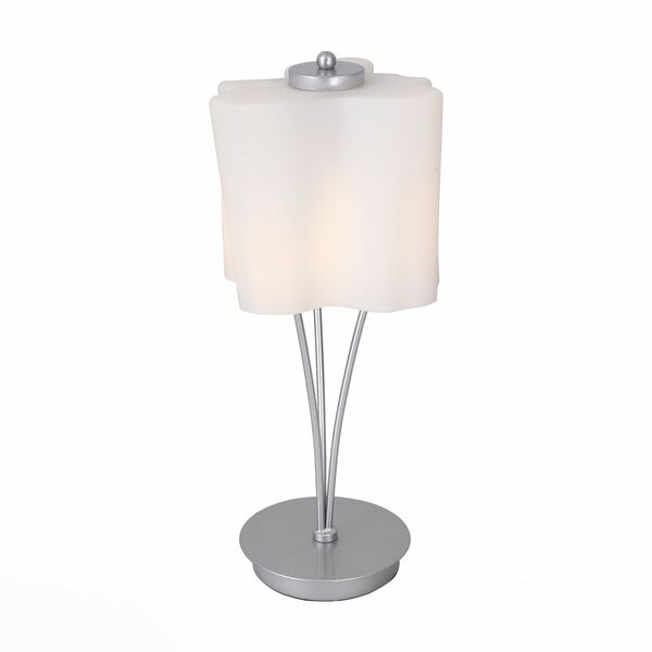 Настольная лампа ST-Luce Onde [Серебристый/Белый E27 1*60W (из 2-х коробок)]