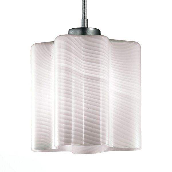 Светильник подвесной ST-Luce ONDE [Серебристый/Белый с полосками E27 1*60W]
