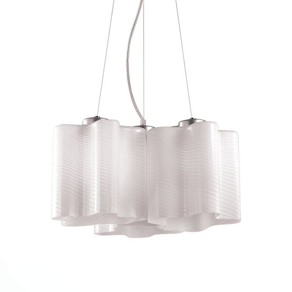 Люстра подвесная ST-Luce Onde [Серебристый/Белый с полосками E27 3*60W]