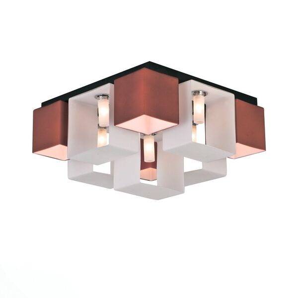 Люстра потолочная ST-Luce Concreto [Черный/Белый, Красный G9 9*40W]