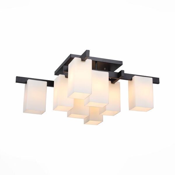 Люстра потолочная ST-Luce Caset [Черный/Белый E27 8*40W]