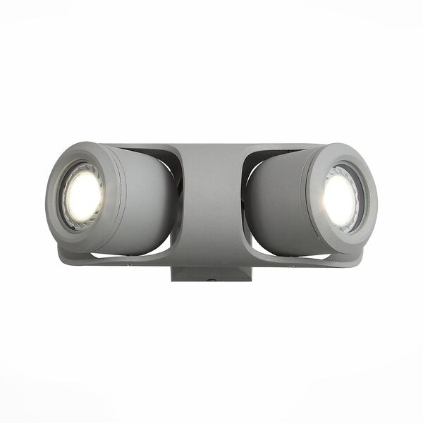 Светильник уличный настенный ST-Luce Round [Серый/Серый, Прозрачный G5,3 2*7W]