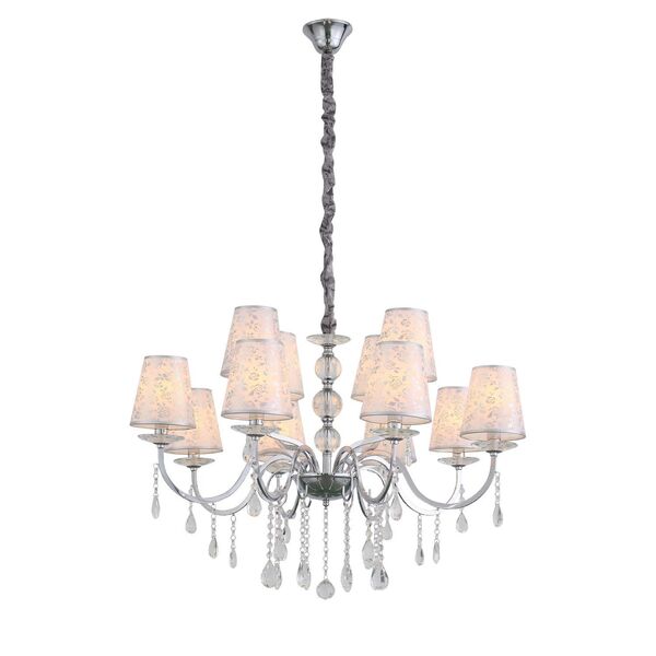 Люстра подвесная ST-Luce Aumentato [Хром, Прозрачный/Белый, Хром E14 12*40W]