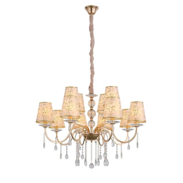 Люстра подвесная ST-Luce Aumentato[Золото, Прозрачный/Бежевый, Золото E14 12*40W]
