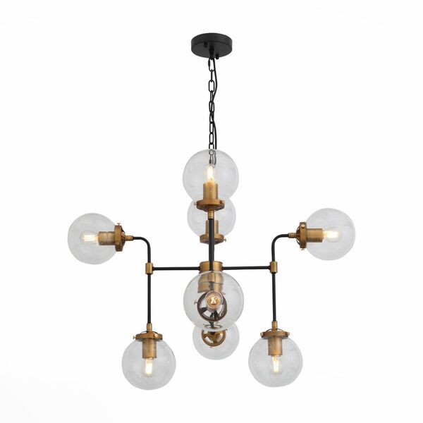 Люстра подвесная ST-Luce Varieta [Черный, Золото/Прозрачный E27 8*40W]