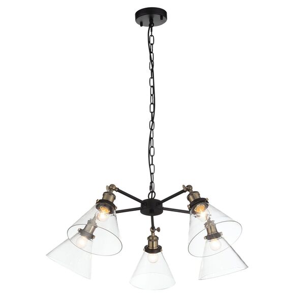 Люстра подвесная ST-Luce Evoluto [Черный, Матовое золото/Прозрачный E27 5*60W]