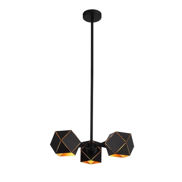 Люстра потолочная ST-Luce Enigma [Черный/Черный, Золото E14 3*40W]