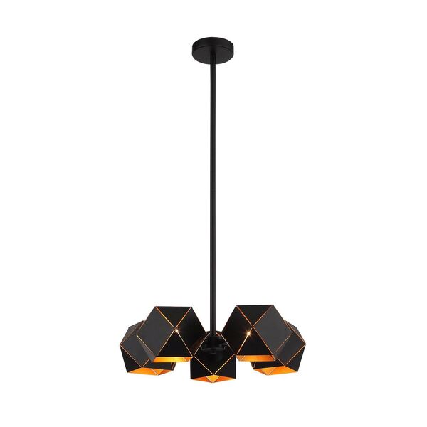 Люстра потолочная ST-Luce Enigma  [Черный/Черный, Золото E14 5*40W]