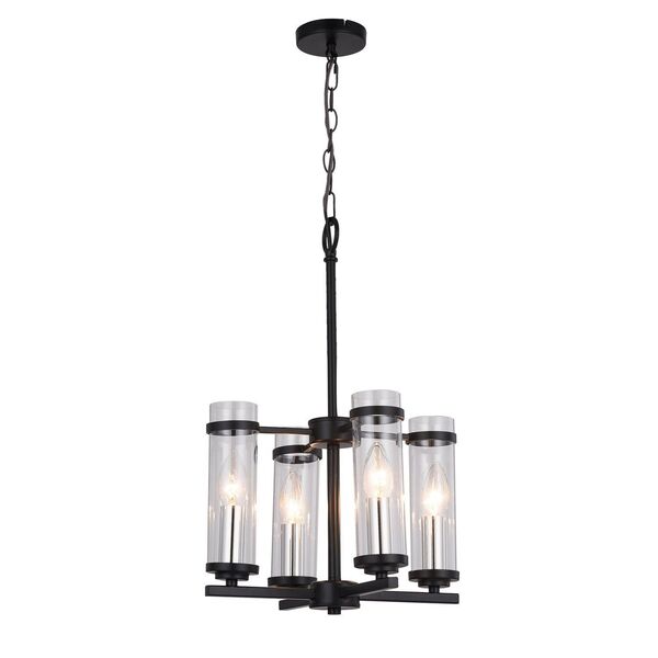 Люстра подвесная ST-Luce Bichero [Черный, Никель/Прозрачный E14 4*60W]