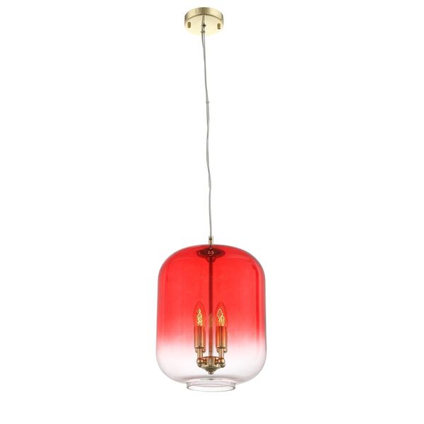 Подвесной светильник ST Luce Fiamrosa [Золото/Красный,Прозрачный E14 4*40W]