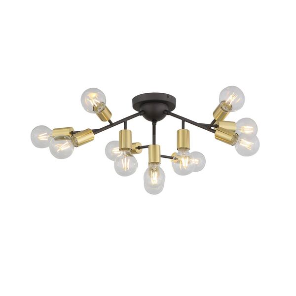 Люстра потолочная ST-Luce Foglione [Темно-серый, Золото E27 12*4W]