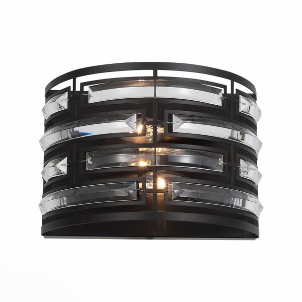 Бра ST-Luce Chiarezza [Черный/Черный, Прозрачный E14 2*40W]