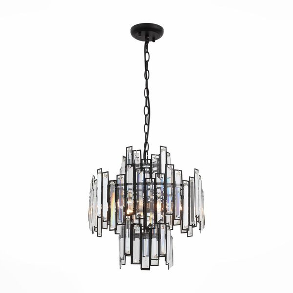 Люстра подвесная ST-Luce Chiarezza [Черный/Черный, Прозрачный E14 6*40W]