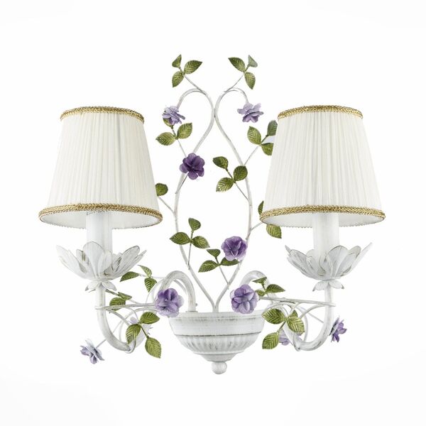 Настенный светильник St Luce Fiori [Белый с золотом, зеленый, розовый/Белый E14 2*60W]
