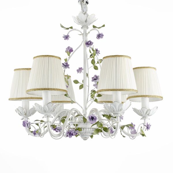 Люстра подвесная ST-Luce FIORI [Белый с золотом, зеленый, розовый/Белый E14 6*60W]