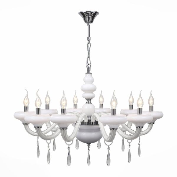 Люстра подвесная ST-Luce Bambolina [Хром, Белый/Белый, Прозрачный E14 10*40W]