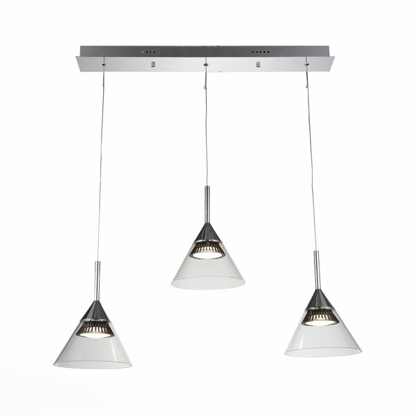 Подвесной светильник ST Luce Cono [Хром/Прозрачный LED 3*7W]