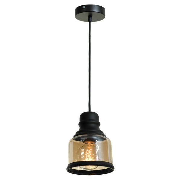 Светильник подвесной ST Luce Lanterna [Черный/Янтарный E27 1*60W]