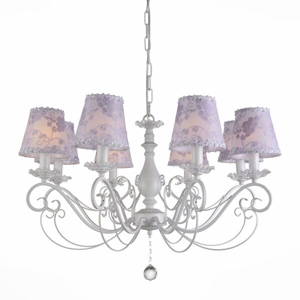 Люстра подвесная ST-Luce Incanto [Белый Гранит/Белый, Сиреневый E14 8*40W]