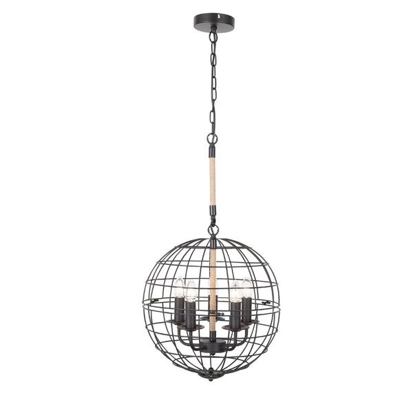 Светильник подвесной ST-Luce TATICО [Черный, Коричневый/Черный, Коричневый E14 5*40W]